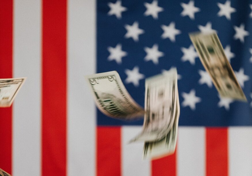 Money over American Flag